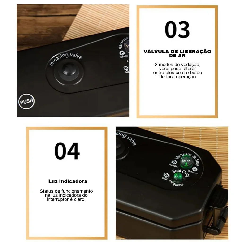 Seladora A Vácuo Portátil Alimentos Bivolt - Imagem 6