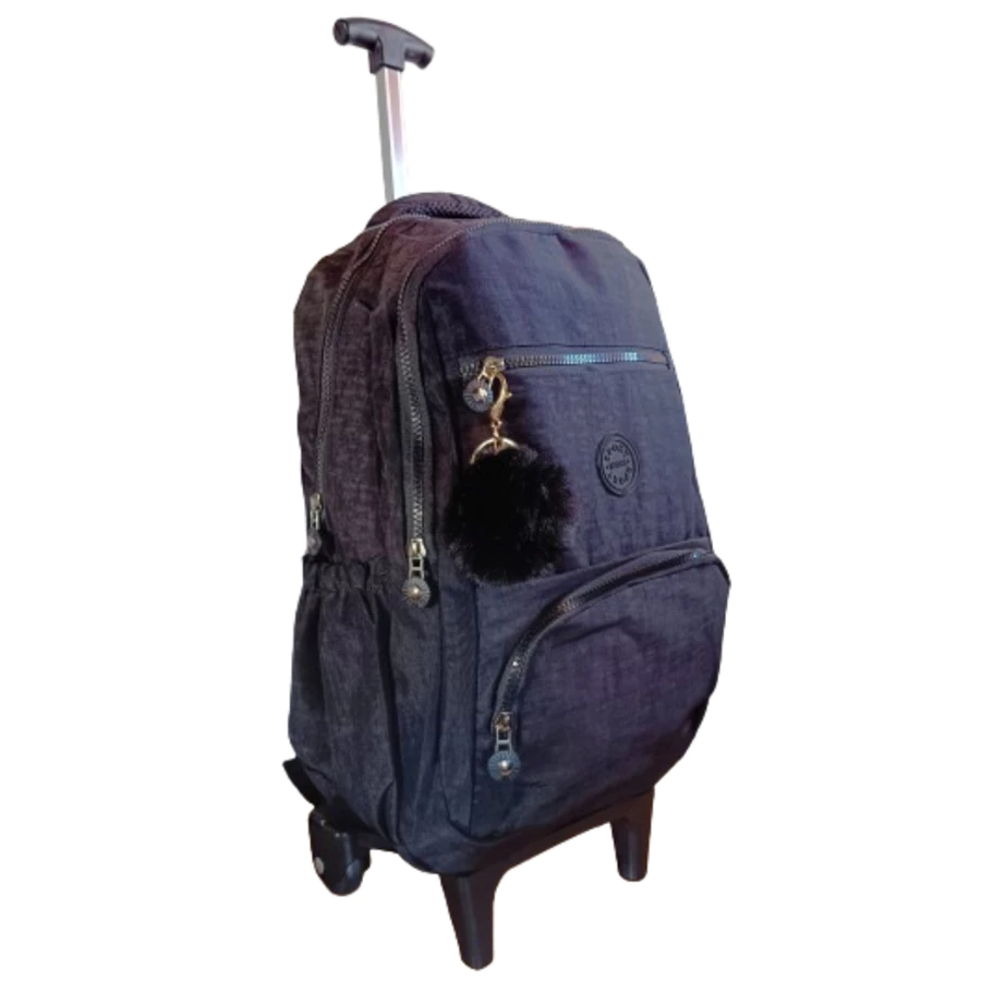 Mochila de Rodinha Tactel Impermeável com Chaveiro