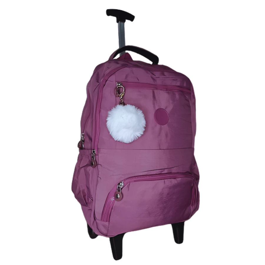 Mochila de Rodinha Tactel Impermeável com Chaveiro - Imagem 2